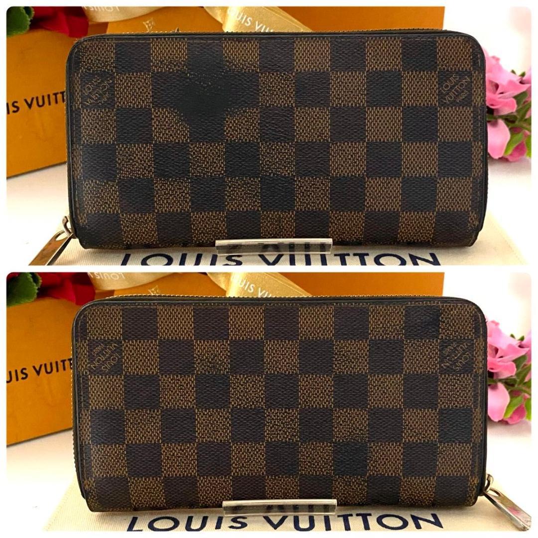 ルイ ヴィトン◎ジッピーウォレット ダミエ エベヌ 茶色 ラウンド