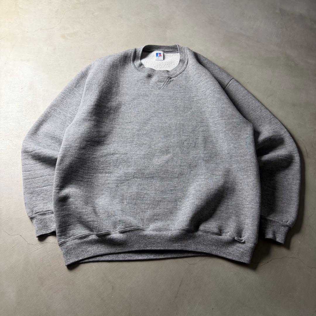 トップス 80s Russell Blank Sweat made in USA XL Vintage Mens XL Russell Athletic Made In USA Crew Neck Sweatshirt