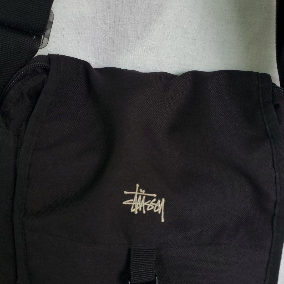 90s STUSSY ステューシー ショルダーバッグ ヴィンテージ 黒 ロゴ