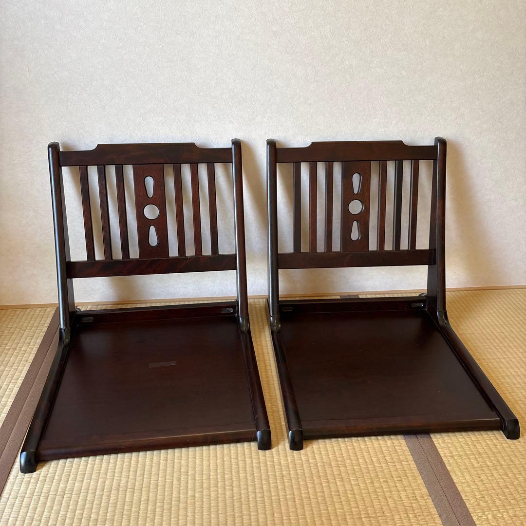 北海道民芸家具　2脚セット　座椅子　折りたたみ　ローチェア　木製　和室 楽天市場】折りたたみ座椅子 ローチェア ブラウン 和座敷チェアー 座敷