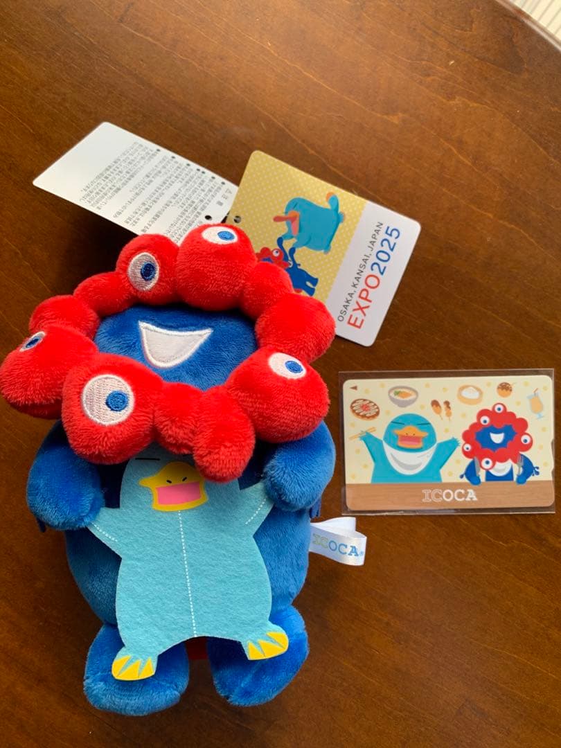 万博記念ICOCA付き+ぬいぐるみパスケースセット　ミャクミャクver. 大阪万博 会場限定 ICOCA ぬいぐるみパスケースセット ミャクミャク