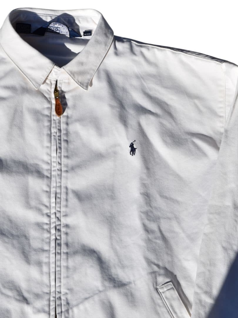 80～90s ラルフローレン 三角タグ スイングトップ 香港製 ホワイト L