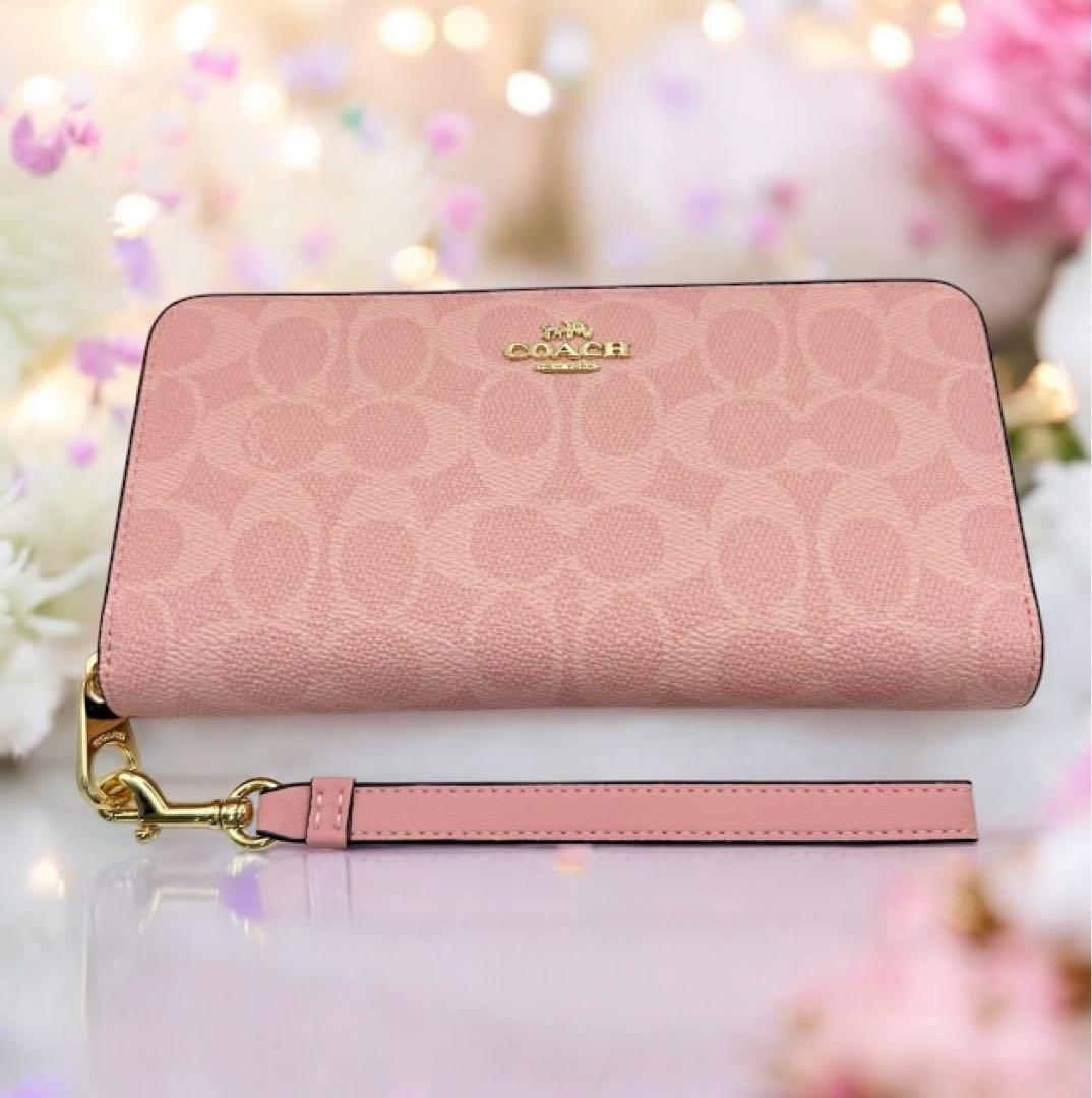 【新品未使用】COACH 長財布パウダーピンク COACH（コーチ） 財布 レディース 長財布 アウトレット ラウンド