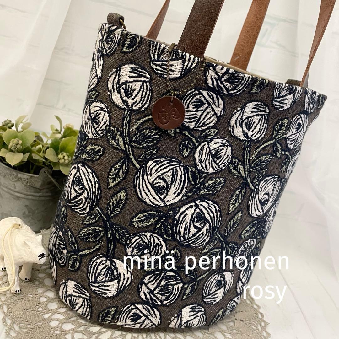 ハンドメイド　バケツトートバッグ　ミナペルホネン rosy 448 ハンドメイド バケツトートバッグ ミナペルホネン rosy 448 一点物