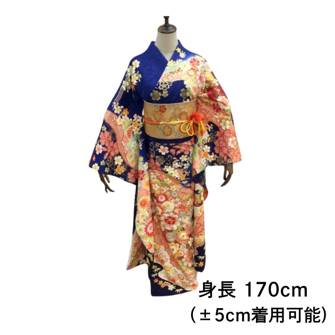 ≪早い者勝ち≫【お得品】 振袖セット 成人式 正絹 古典柄 青 S*32 ● ≪早い者勝ち≫【お得品】 振袖セット 成人式 正絹 古典柄 振袖 青 *80