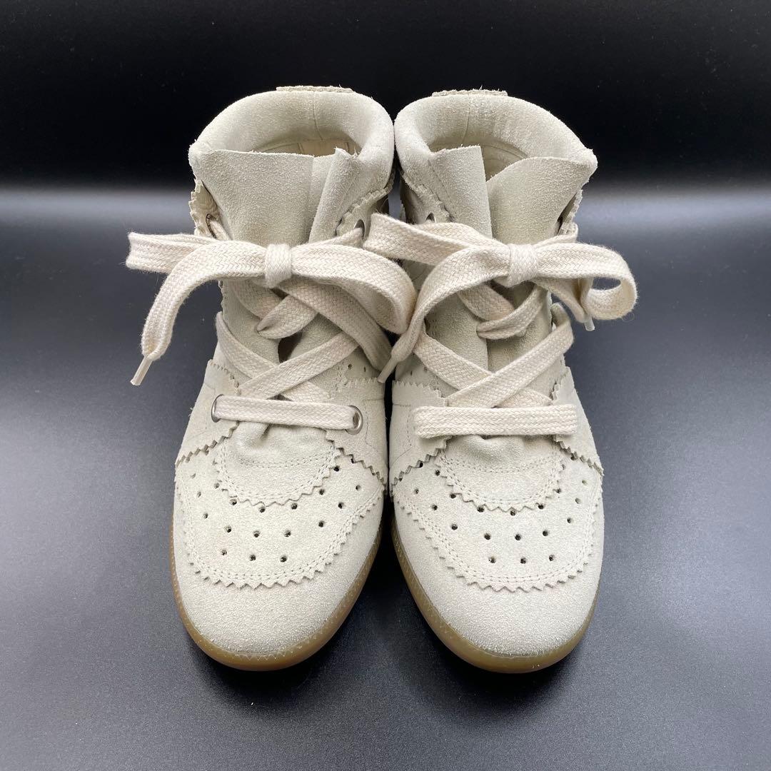 《未使用品》イザベルマラン ハイカット スニーカー スエード レザー 白系 37