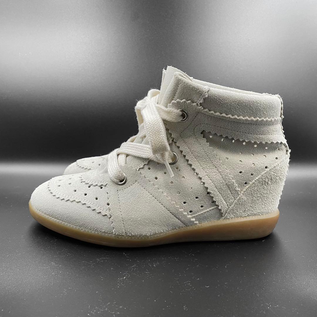 《未使用品》イザベルマラン ハイカット スニーカー スエード レザー 白系 37